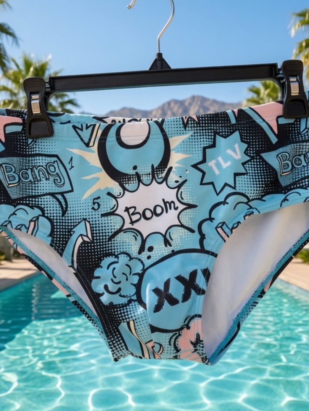 Taddlee Mens Swim Briefs Large Pop Art Comic Print